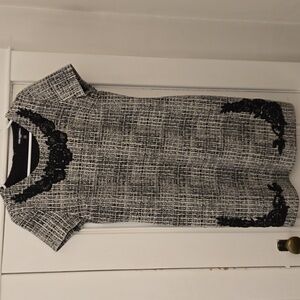 Karl Lagerfeld Monochrome Textured Midi Dress